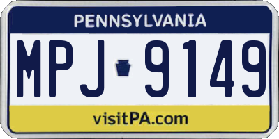 PA license plate MPJ9149
