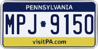 PA license plate MPJ9150