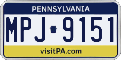 PA license plate MPJ9151