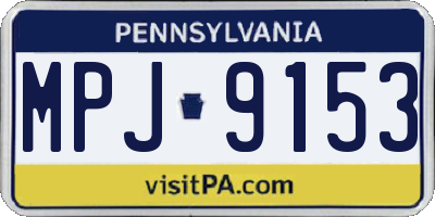 PA license plate MPJ9153