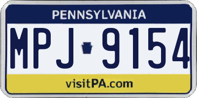 PA license plate MPJ9154