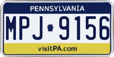 PA license plate MPJ9156
