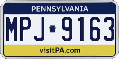 PA license plate MPJ9163