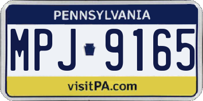 PA license plate MPJ9165
