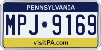PA license plate MPJ9169