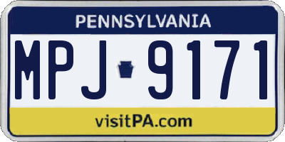 PA license plate MPJ9171