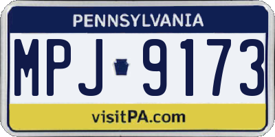 PA license plate MPJ9173