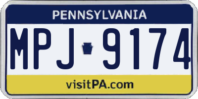 PA license plate MPJ9174