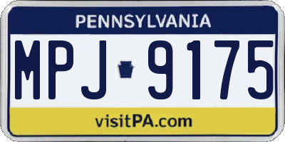 PA license plate MPJ9175