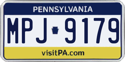 PA license plate MPJ9179