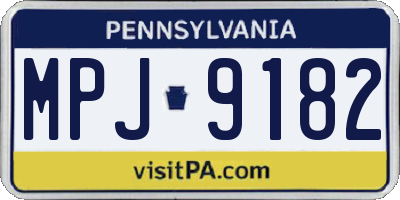 PA license plate MPJ9182
