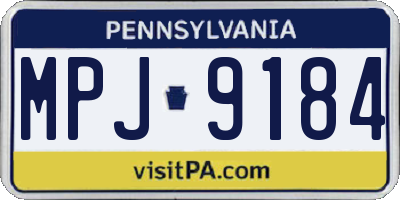 PA license plate MPJ9184