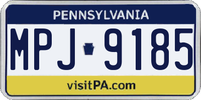 PA license plate MPJ9185