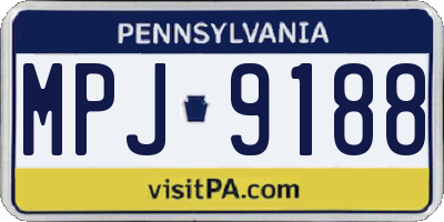 PA license plate MPJ9188
