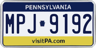 PA license plate MPJ9192