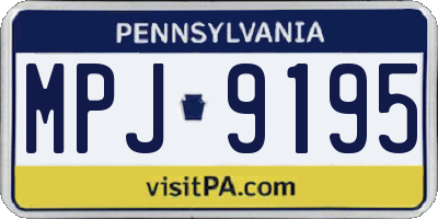 PA license plate MPJ9195
