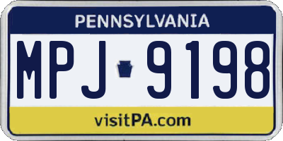 PA license plate MPJ9198
