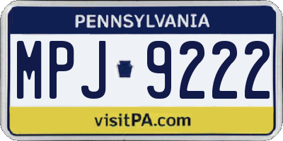 PA license plate MPJ9222