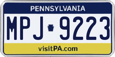 PA license plate MPJ9223
