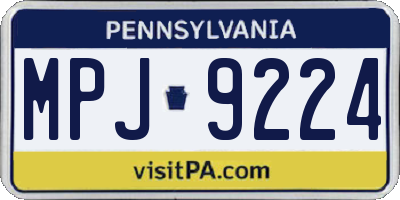 PA license plate MPJ9224