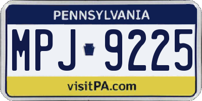 PA license plate MPJ9225