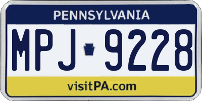 PA license plate MPJ9228
