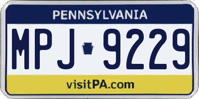 PA license plate MPJ9229