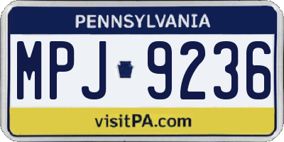 PA license plate MPJ9236