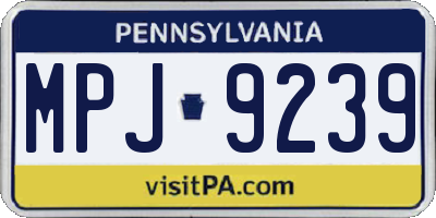 PA license plate MPJ9239