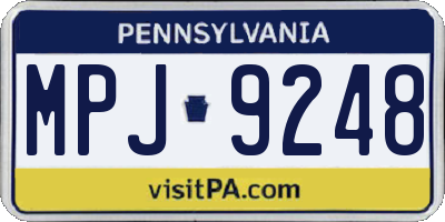 PA license plate MPJ9248