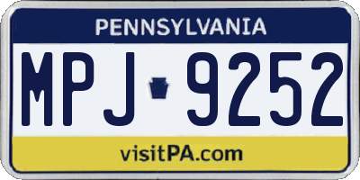 PA license plate MPJ9252