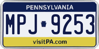 PA license plate MPJ9253