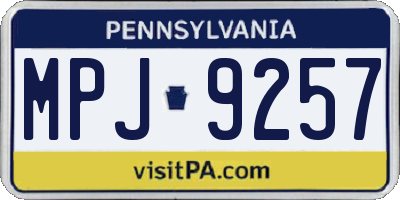 PA license plate MPJ9257