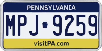 PA license plate MPJ9259