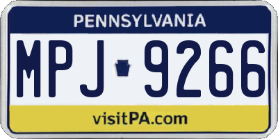 PA license plate MPJ9266