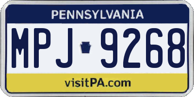 PA license plate MPJ9268