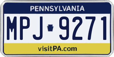 PA license plate MPJ9271