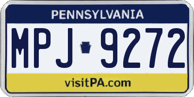 PA license plate MPJ9272