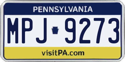 PA license plate MPJ9273