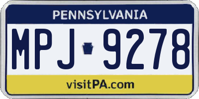 PA license plate MPJ9278