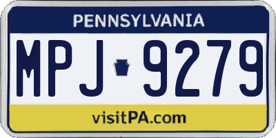 PA license plate MPJ9279