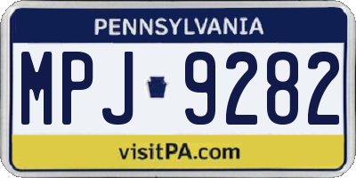 PA license plate MPJ9282