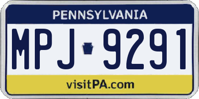 PA license plate MPJ9291