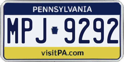 PA license plate MPJ9292