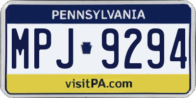 PA license plate MPJ9294