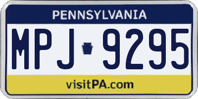 PA license plate MPJ9295