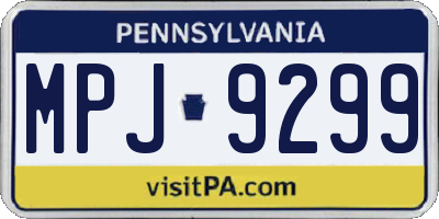 PA license plate MPJ9299