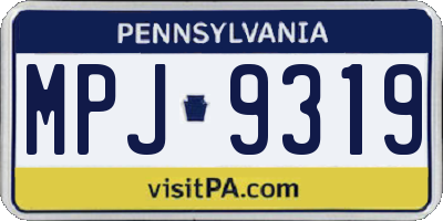 PA license plate MPJ9319