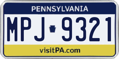 PA license plate MPJ9321