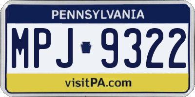 PA license plate MPJ9322